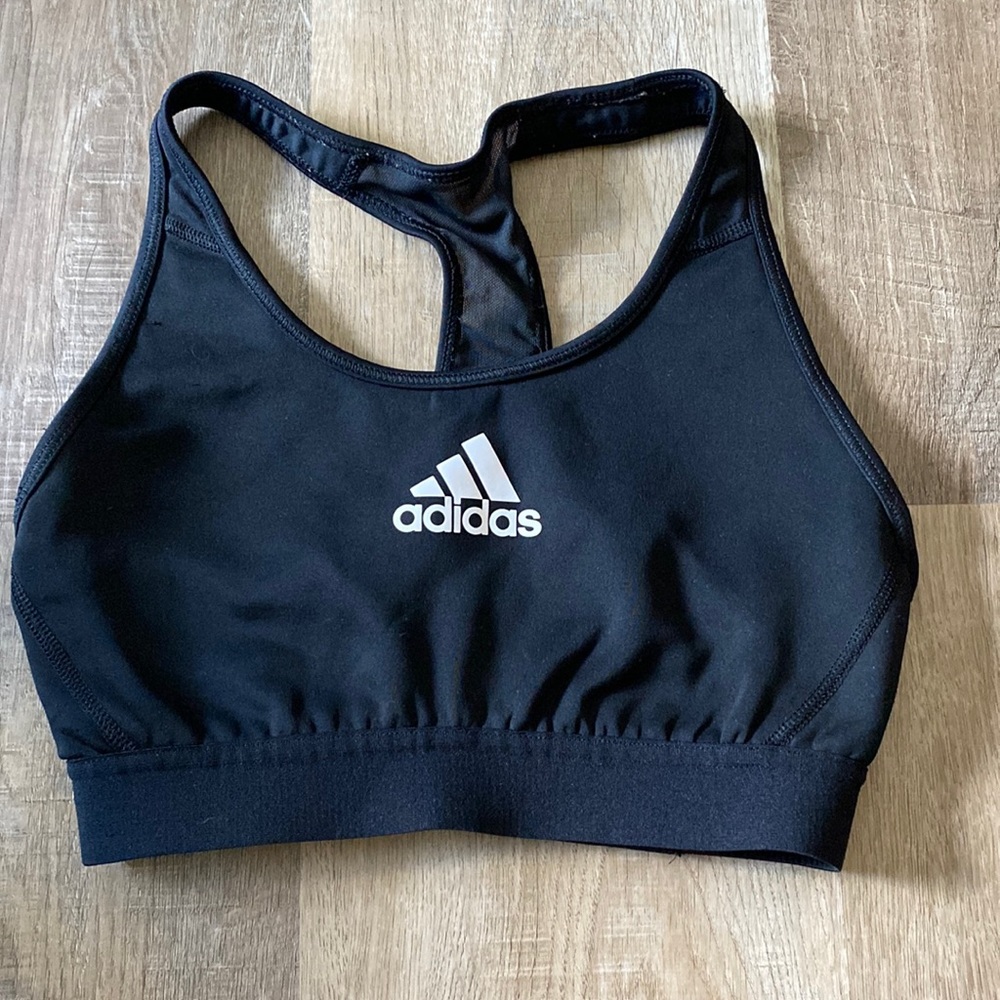 black adidas sports bra